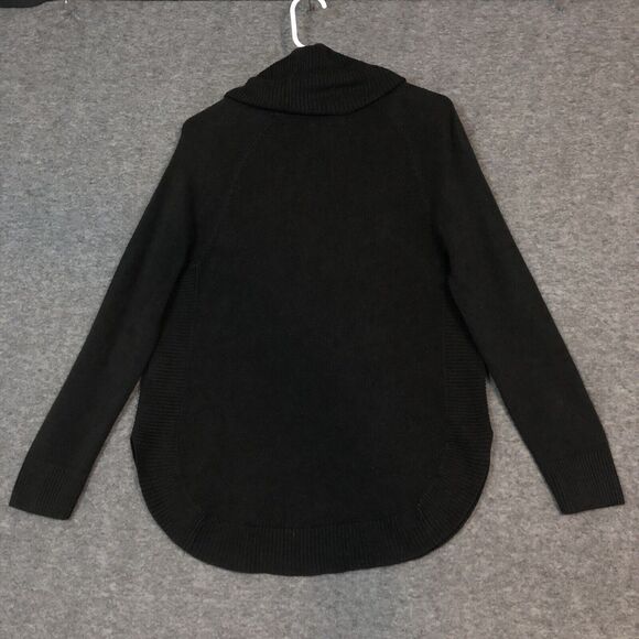 Ribbed Pullover Sweater Womens M Black Cowl Neck Croft and Barrow L/SLV Trim - Picture 6 of 12